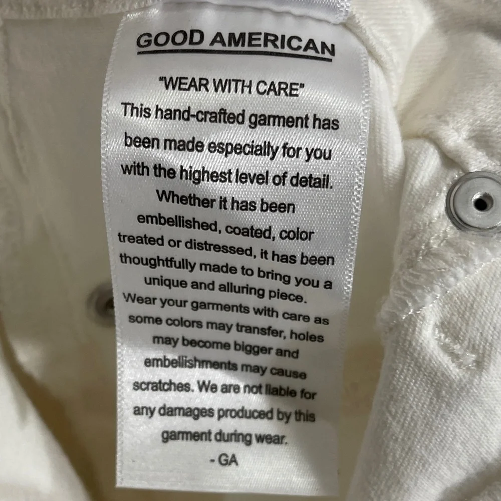 Good American NWT Good Legs‎ Raw Hem White Jeans Size 6/28 - Picture 11 of 12